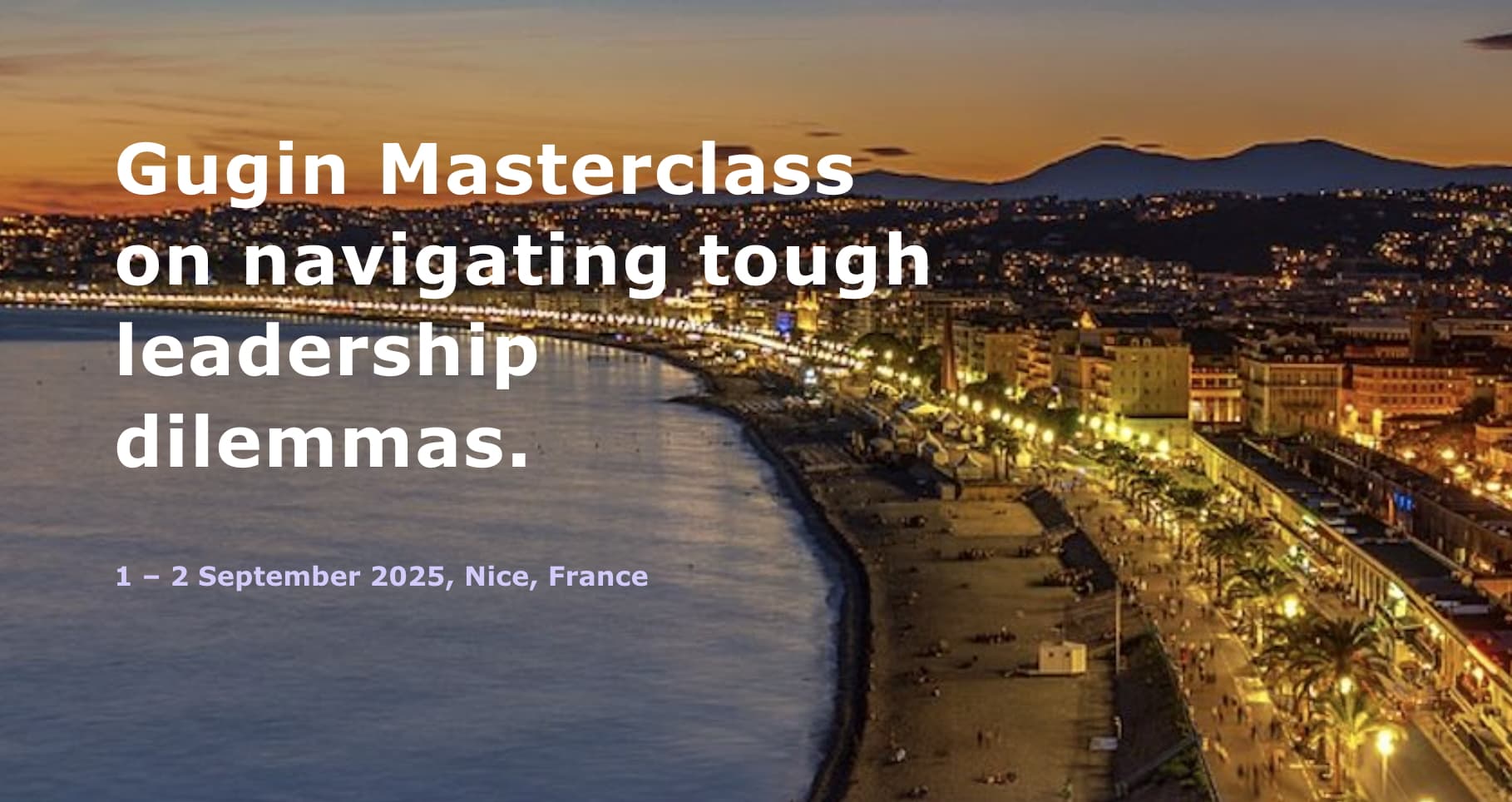 Gugin executive Masterclass on how to deal with leadership dilemmas