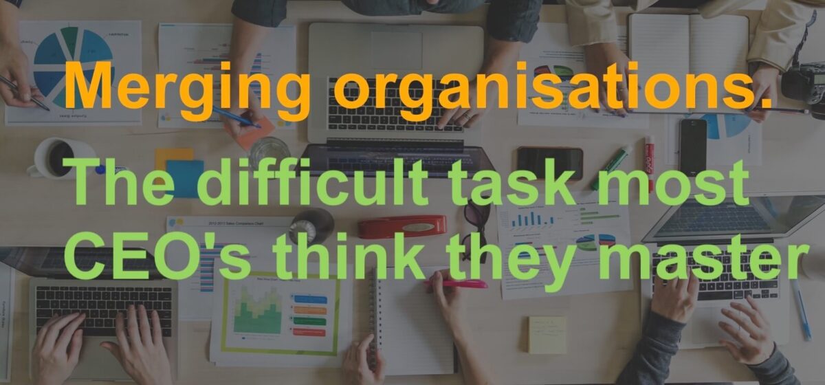 merging organisations - a difficult task most CEOs think they master